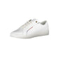 Elegant White Lace-Up Sneakers with Contrast Detail