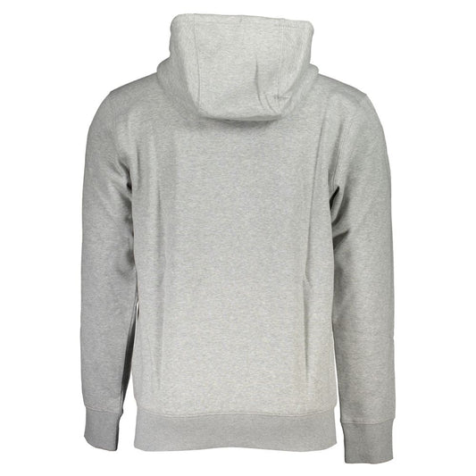 Chic Gray Hooded Fleece Sweatshirt