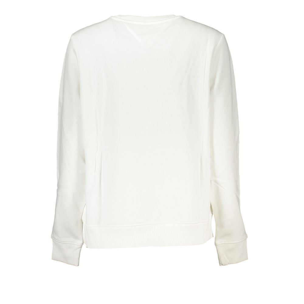 Chic White Fleece Embroidered Sweatshirt