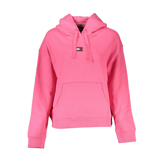 Chic Pink Hooded Sweatshirt with Logo Detail