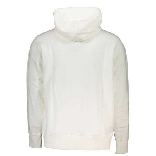 Elegant White Hooded Cotton Sweatshirt