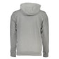 Elegant Gray Hooded Cotton Sweatshirt