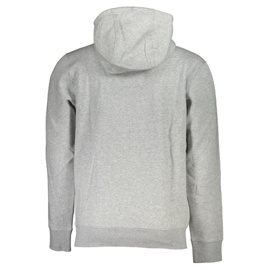 Chic Gray Fleece Hooded Sweatshirt