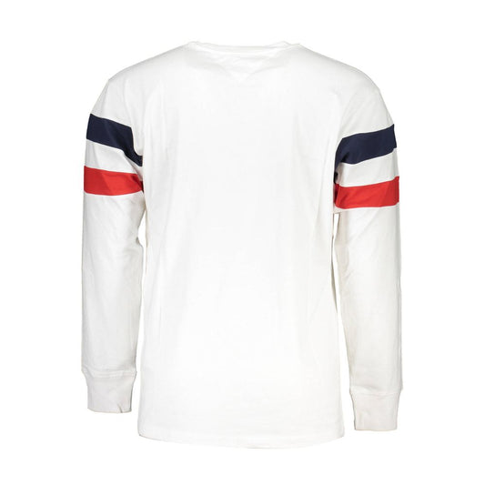 Classic Crew Neck Long Sleeve Tee with Contrast Details