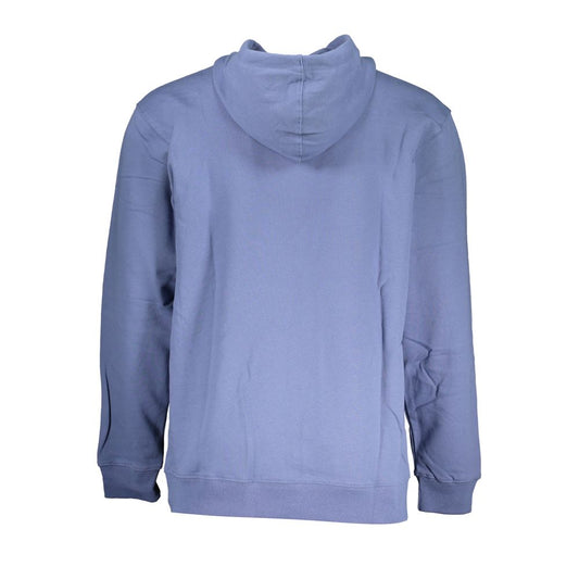 Chic Blue Hooded Fleece Sweatshirt