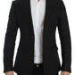 Black silk slim fit blazer