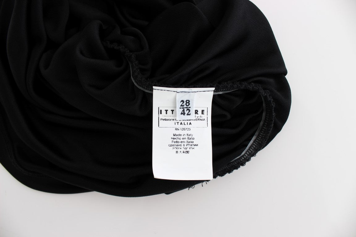 Elegant One-Sleeve Knee-Length Black Dress