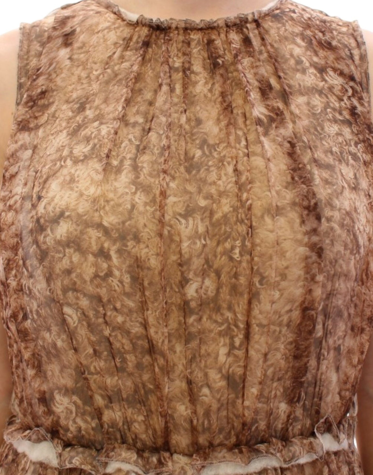 Elegant Silk Sleeveless Knee-Length Dress
