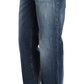 Blue Wash Relaxed Fit Cotton Stretch Denim Jeans