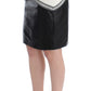 Elegant Leather Liza Skirt in Black and Gray