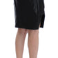 Elegant Leather Liza Skirt in Black and Gray