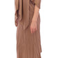 Elegant Brown Silk Shift Dress