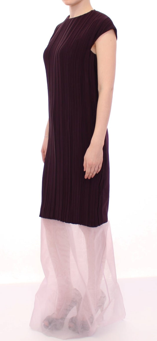 Elegant Lavender Silk Long Dress