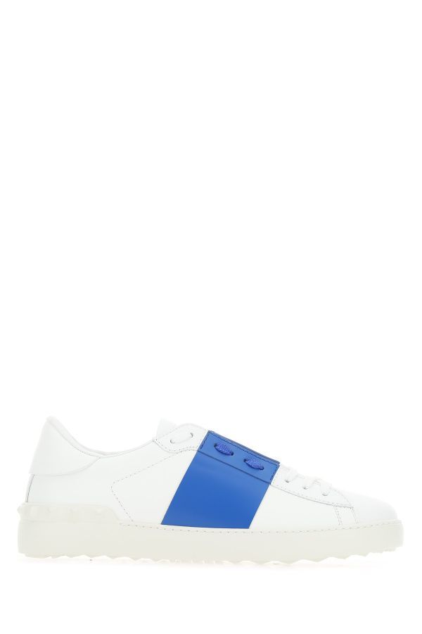 White Calf Leather Open Sneakers