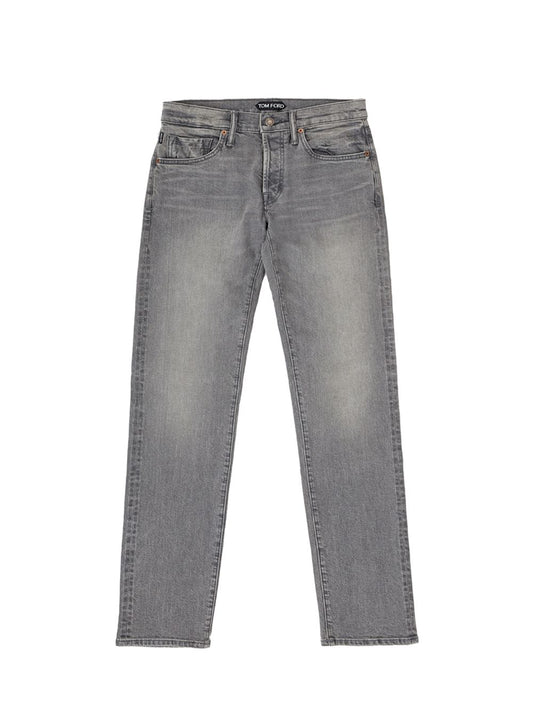 Faded Grey Five Pockets Jeans Pants