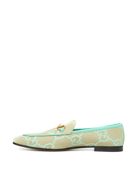 Acquamarina Canvas and Leather GG Loafer