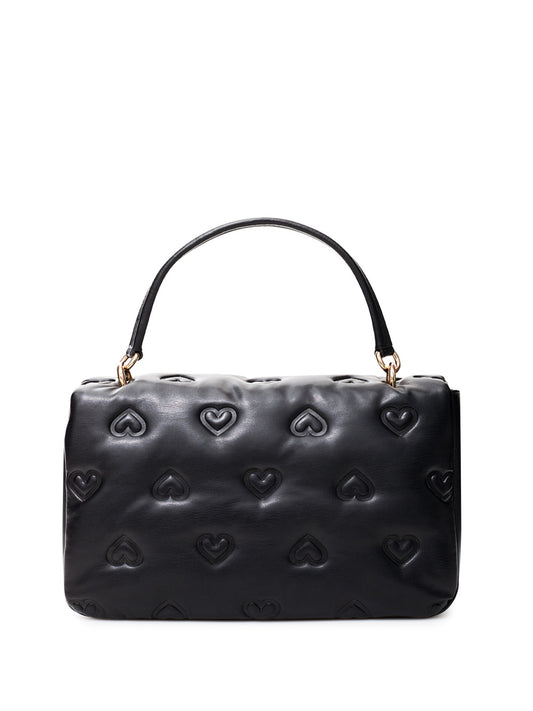 Embossed Hand Black Bag with Logo
