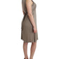 Studded Sheath Knee-Length Dress in Beige