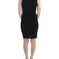 Elegant Black Sheath Knee-Length Dress