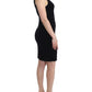 Elegant Black Sheath Knee-Length Dress
