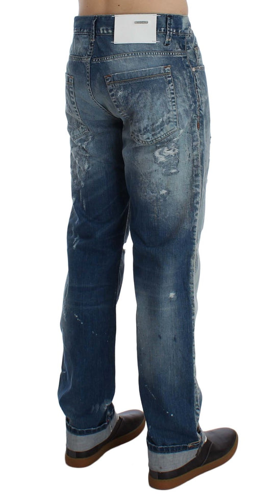 Elegant Regular Fit Blue Wash Jeans