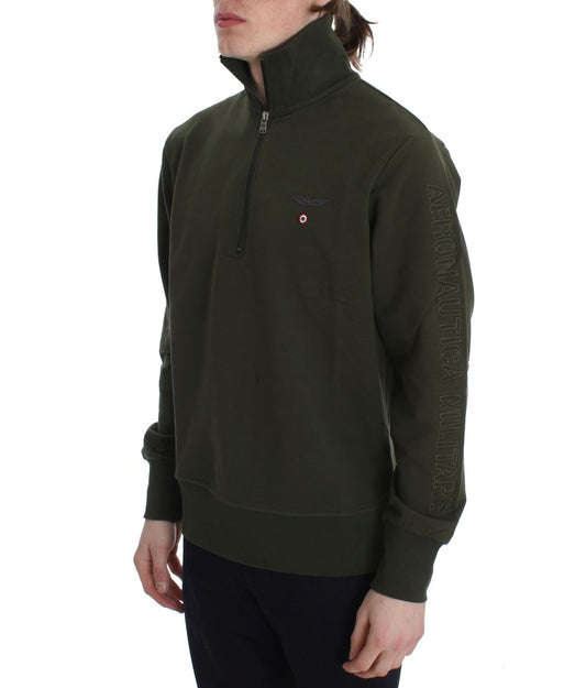 Elegant Half-Zip Green Sweater