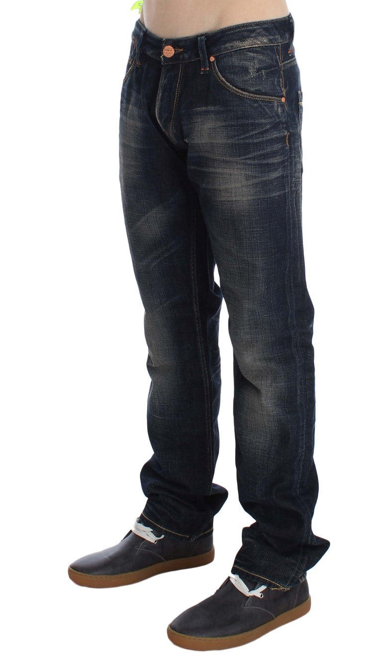 Elegant Straight Fit Low Waist Men's Jeans