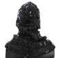 Black Crystal Glass Sequin Hood Scarf Hat