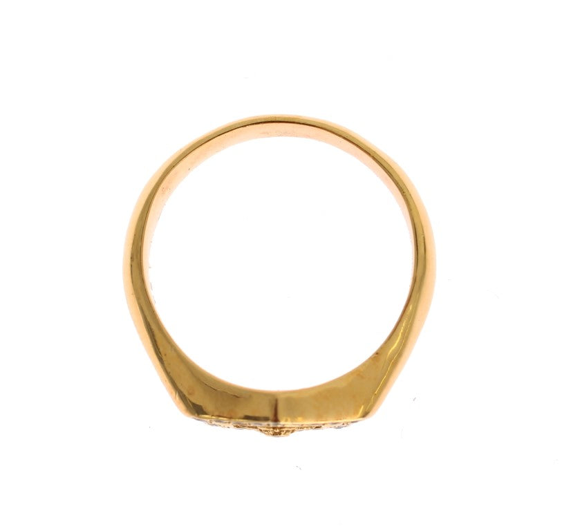 Elegant Men's Gold Plated Silver Ring