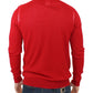 Elegant Red Wool Blend Cardigan Sweater