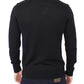 Black Wool Blend V-neck Pullover Sweater
