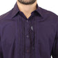 Purple Cotton Long Sleeve Casual Shirt Top