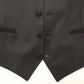 Elegant Black Wool Silk Blend Dress Vest