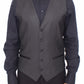 Black Silk Wool Dress Vest Blazer Jacket