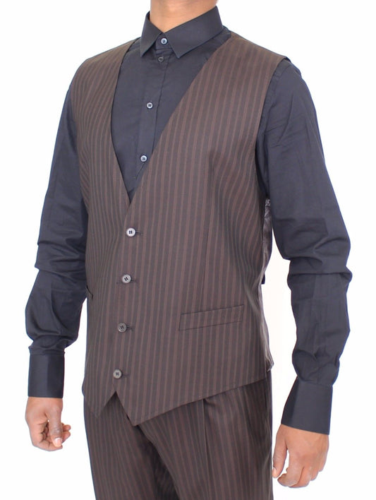 Elegant Striped Wool Dress Vest