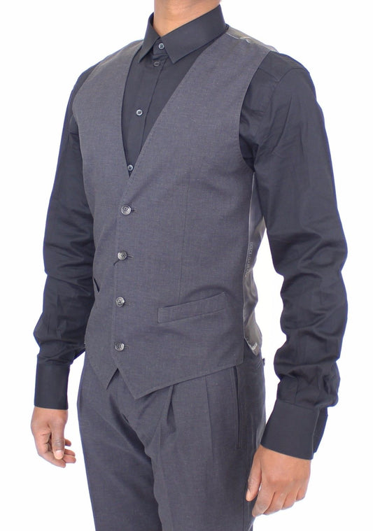 Elegant Gray Italian Dress Vest