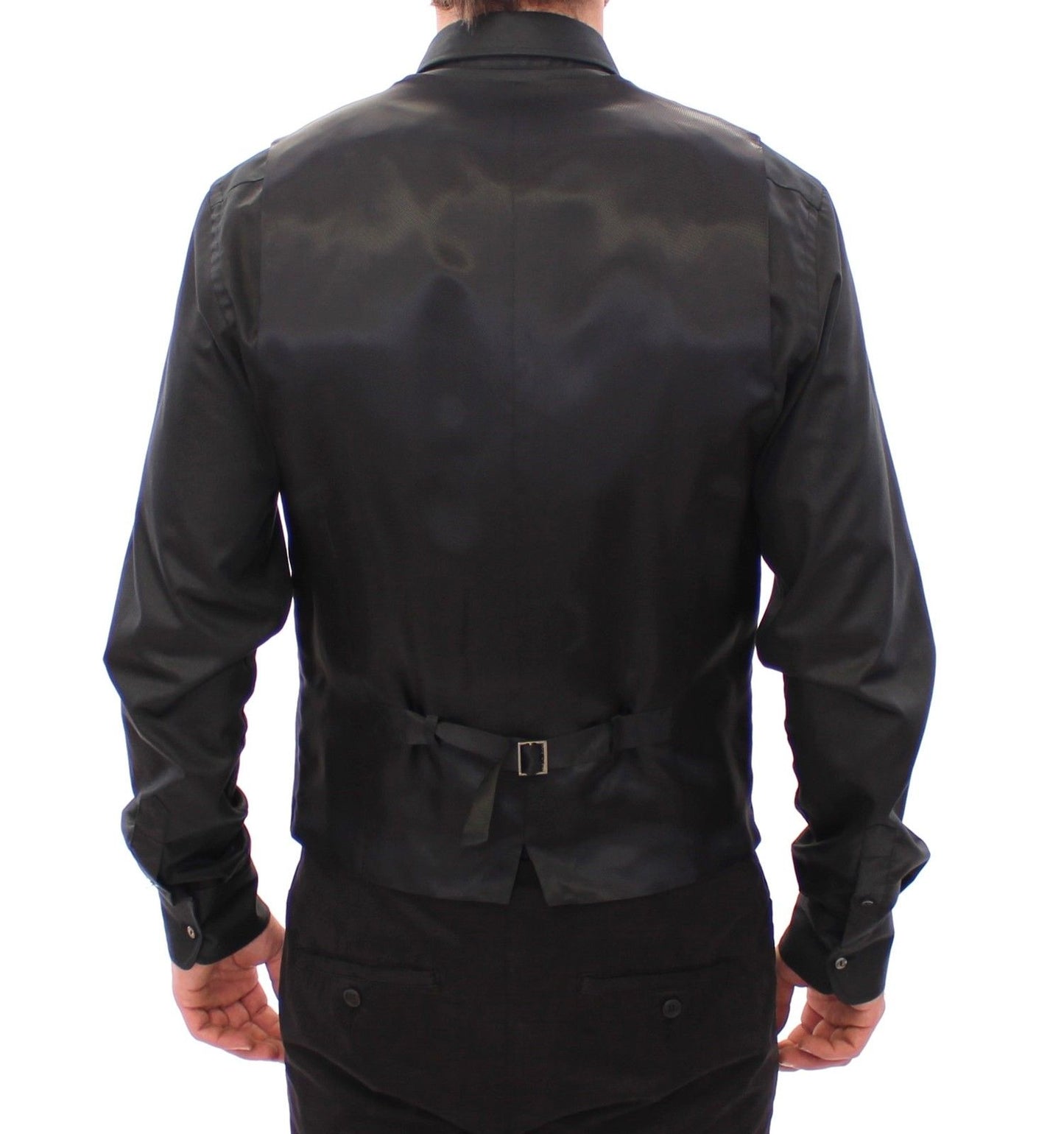 Elegant Black Wool Dress Vest