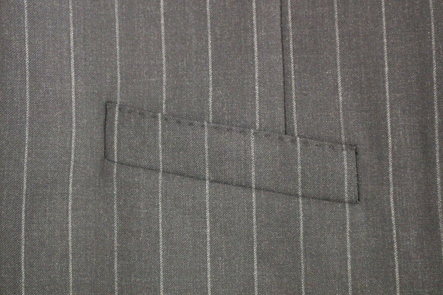 Elegant Gray Striped Wool Vest