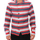 Chic Blue and Red Striped Linen Shirt