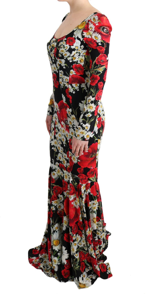 Elegant Full Length Sheath Floral Dress