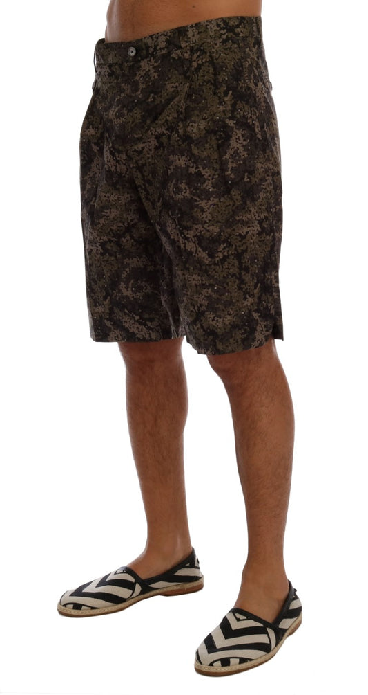 Chic Military Pattern Cotton Shorts