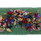 Multicolor AGNESE Straw Crystal  Pom Pom Bag