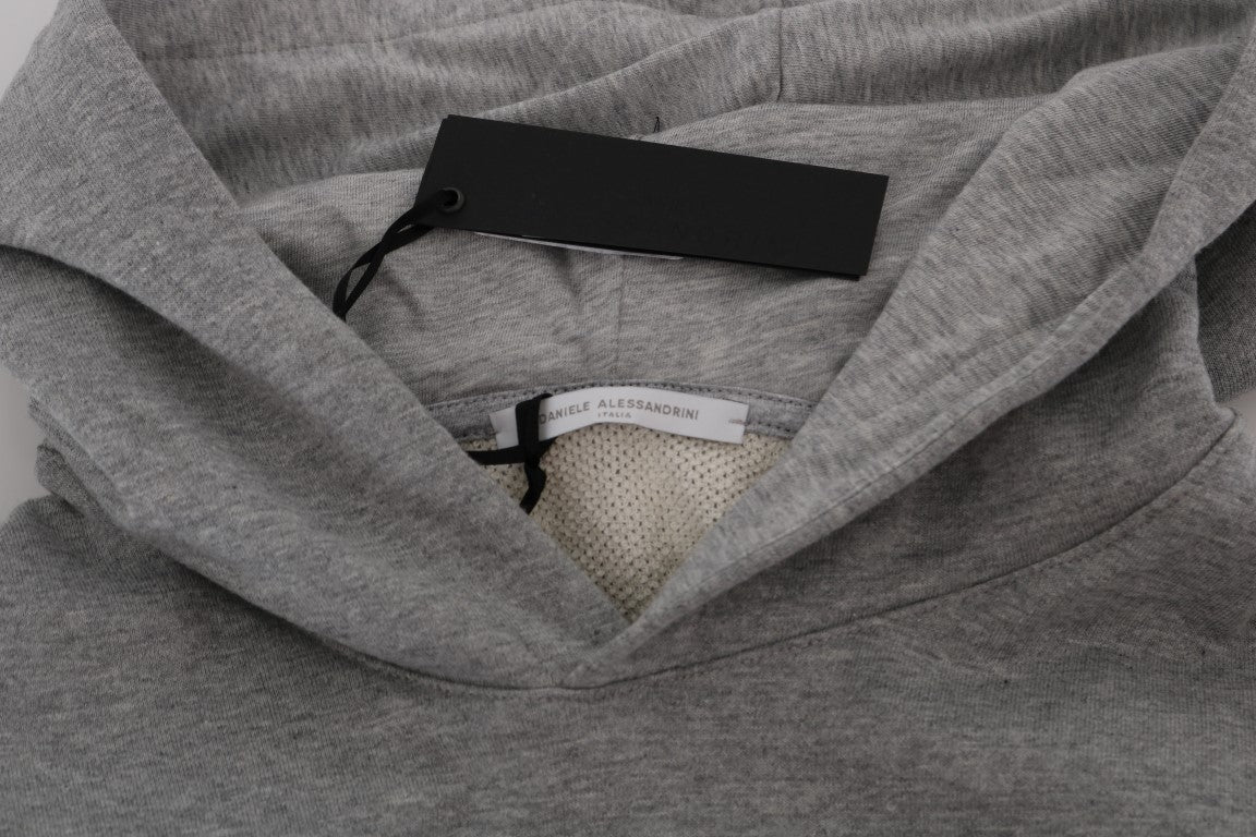 Sophisticated Gray Cotton Hooded Sweater