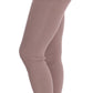 Elegant Pink Mid-Waist Stretch Pants