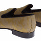 Golden Baroque Silk Dress Loafers