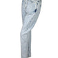 Women's Blue Cotton Snow Wash Denim Jeans
