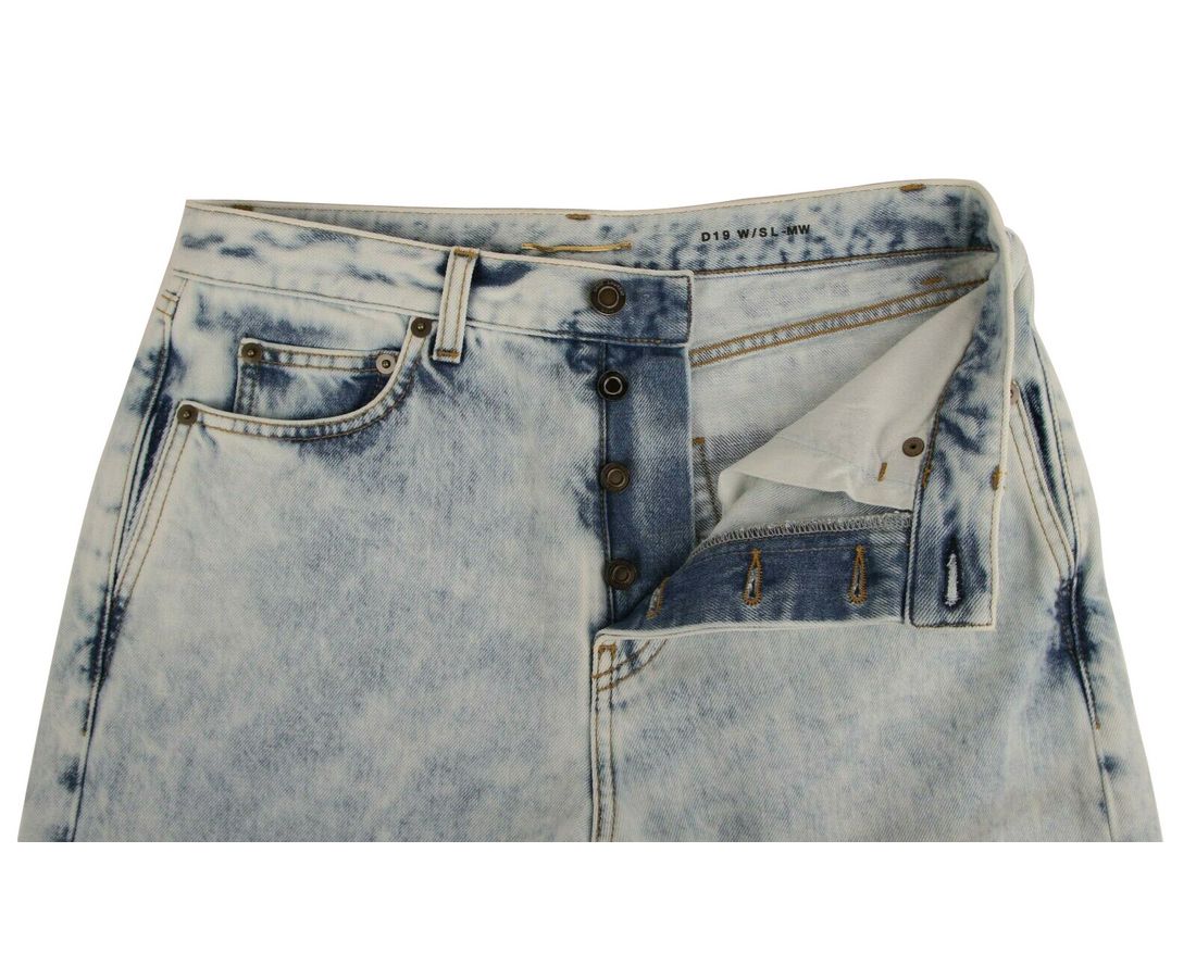 Women's Blue Cotton Snow Wash Denim Jeans
