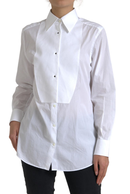 Cotton Collared Long Sleeves Shirt White