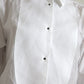 Elegant White Cotton Poplin Dress Shirt