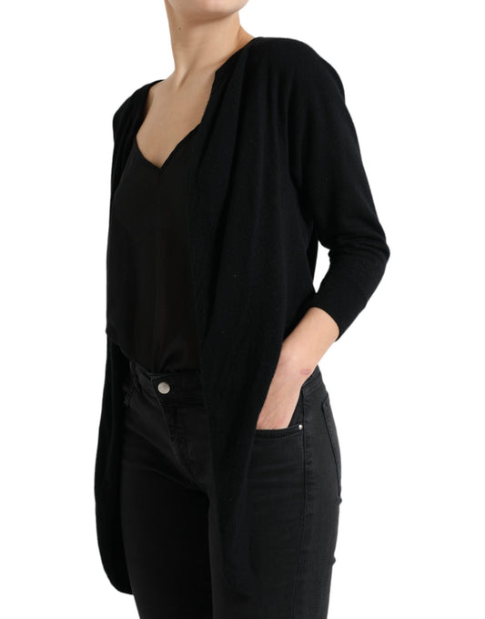 Black Cardigan Cashmere Long Sleeves Sweater